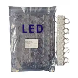 100 Adet 12 Volt 1.5 Watt Tek Lensli 6500K Beyaz 3030 Led Modül IP65 1 Paket