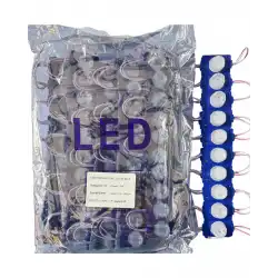 100 Adet 12 Volt 1.5 Watt Tek Lensli Mavi 3030 Led Modül IP65 1 Paket