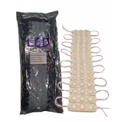 100 Adet 12 Volt 3 Watt 3 Lensli 3000K Günışığı 3030 SMD Led Modül IP65 1 Paket