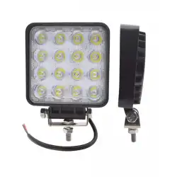 2 Adet 12 V - 60 V 16 Ledli 60 Watt 6500K Beyaz Işık Kare Off Road  IP 65 Led Projektör
