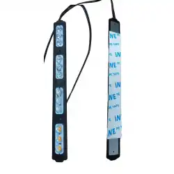 12 Volt 12 Watt 12 Ledli 203x19 mm 4 Renk Animasyonlu Kırmızı - Mavi-Amber-Beyaz Çakar Modül 5 Adet