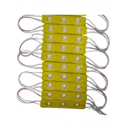 12 Volt 1.2 Watt 3 Lensli Amber Sarı 2835 SMD Led Modül IP65 10 Adet Modül