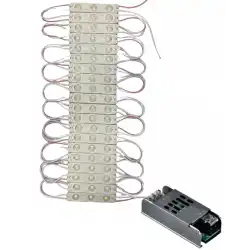 20 Adet 12 Volt 1.2 Watt 3 Lensli Günışığı 2835 SMD Led Modül IP65 5A Slim Trafo Set