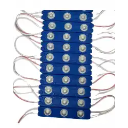 12 Volt 1.2 Watt 3 Lensli Mavi 2835 SMD Led Modül IP65 10 Adet Modül