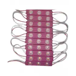 12 Volt 1.2 Watt 3 Lensli Pembe 2835 SMD Led Modül IP65 10 Adet Modül