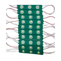 12 Volt 1.2 Watt 3 Lensli Yeşil 2835 SMD Led Modül IP65 10 Adet Modül