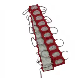 12 Volt 1.2 Watt Dar Açılı Tek Lensli Kırmızı Led Modül IP65 10 Adet Modül