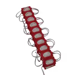 12 Volt 1.2 Watt Dar Açılı Tek Lensli Kırmızı Led Modül IP65 10 Adet Modül