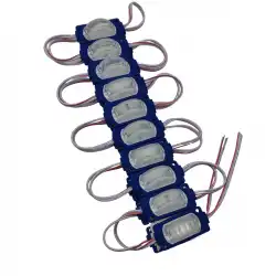 12 Volt 1.2 Watt Dar Açılı Tek Lensli Mavi Led Modül IP65 10 Adet Modül