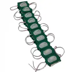 12 Volt 1.2 Watt Dar Açılı Tek Lensli Yeşil Led Modül IP65 10 Adet Modül
