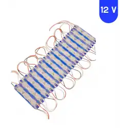 12 Volt 1.5 Watt 3 Lensli Mavi 2835 SMD Led Modül IP65 10 Adet Modül
