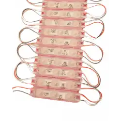 12 Volt 1.5 Watt 3 Lensli Pembe 2835 SMD Led Modül IP65 10 Adet Modül
