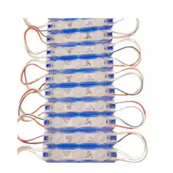12 Volt 1.5 Watt 3 Lensli Turkuaz 2835 SMD Led Modül IP65 10 Adet Modül