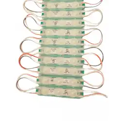 12 Volt 1.5 Watt 3 Lensli Yeşil 2835 SMD Led Modül IP65 10 Adet Modül