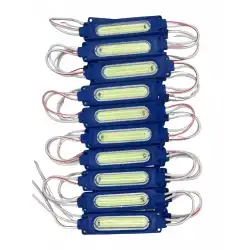 12 Volt 2 Watt Turkuaz Cob Led Modül IP65 10 Adet Modül