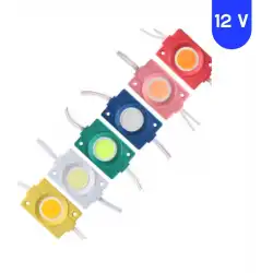 12 Volt 2.4 Watt Kare Kırmızı Cob Led Modül IP65 10 Adet Modül