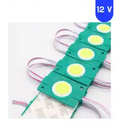 12 Volt 2.4 Watt Kare Yeşil Cob Led Modül IP65 10 Adet Modül