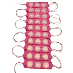 12 Volt 3 Watt 3 Lensli Pembe 3030 SMD Led Modül IP65 10 Adet Modül