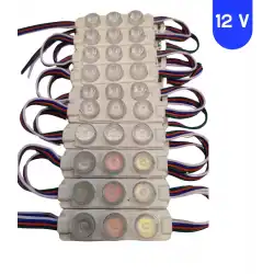 12 Volt 3 Watt 3 Lensli Rgb 3030 SMD Led Modül IP65 10 Adet Modül