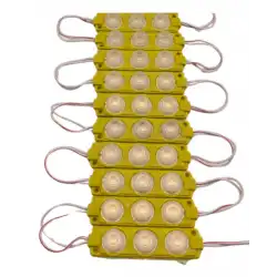 12 Volt 3 Watt 3 Lensli Sarı - Amber 3030 SMD Led Modül IP65 10 Adet Modül