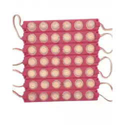 12 Volt 6 Watt 6 Lensli Pembe 3030 SMD Led Modül IP65 10 Adet Modül