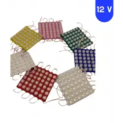 12 Volt 6 Watt 6 Lensli Yeşil 3030 SMD Led Modül IP65 10 Adet Modül