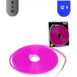 12 Volt 6x12 mm Esnek Neon Led Pembe 5 metre