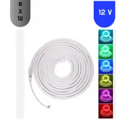 12 Volt 6x12 mm Esnek Neon Led RGB 5 metre