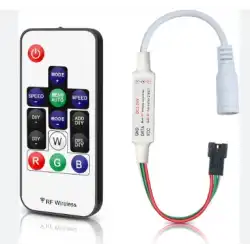 5 Metre 12 Volt 6x12 mm 120 Led Argb Pixel Neon 5A Plastik Adaptör 14 Tuş RF Kumandalı Set
