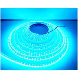 12 Volt 8 mm 2835 SMD Turkuaz İç Mekan 120 Ledli 5 Metre Şerit Led