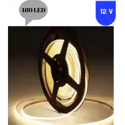 12 Volt 8 mm 480 Ledli Esnek Cob Şerit 4000 K Naturel Beyaz İç Mekan 5 Metre