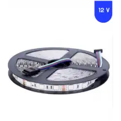 24 Volt RGB 5050 SMD İç Mekan Silikonsuz 60 Ledli 5 Metre Şerit Led