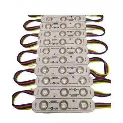 12 Volt Samsung 0.72 Watt 3 Lensli Rgb Led Modül IP65 10 Adet Modül