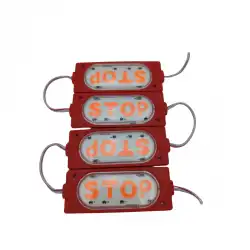 12 Volt Stop Yazılı Kırmızı Işık 90x35 mm Çakar Modül 5 Adet