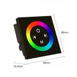 12V - 24V 4A Duvar Tipi Gömme Dokunmatik Cam Panel RGB Led Dimmer