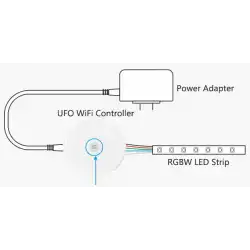 12V-48V Beyaz/RGB/RGBW/RGBCCT Şerit Ledler İçin Sese Duyarlı Wifi Ufo Led Kontrol