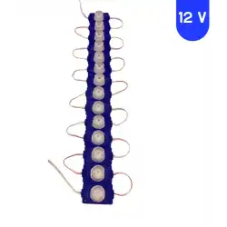 12 Volt 1.5 Watt Tek Lensli Mavi 3030 Led Modül IP65 10 Adet Modül