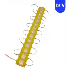 12 Volt 1.5 Watt Tek Lensli Sarı - Amber 3030 Led Modül IP65 10 Adet Modül