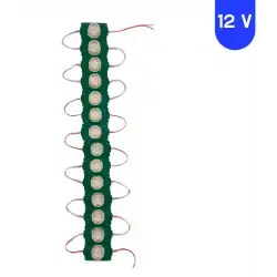 12 Volt 1.5 Watt Tek Lensli Yeşil 3030 Led Modül IP65 10 Adet Modül