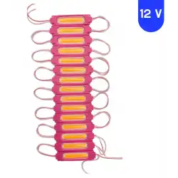 12 Volt 2 Watt Pembe Cob Led Modül IP65 10 Adet Modül