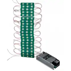 20 Adet 12 Volt 1.2 Watt 3 Lensli Yeşil 2835 SMD Led Modül IP65 5A Slim Trafo Set