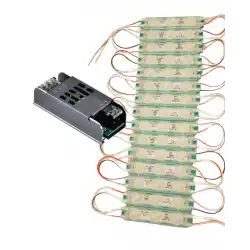 20 Adet 12 Volt 1.5 Watt 3 Lensli Yeşil 2835 SMD Led Modül IP65 Modül 5A Trafo Set