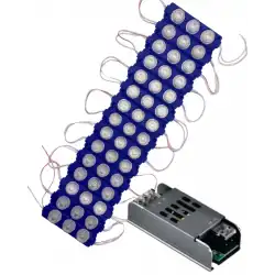 20 Adet 12 Volt 3 Watt 3 Lensli Mavi 3030 SMD Led Modül 5A Slim Trafo Set