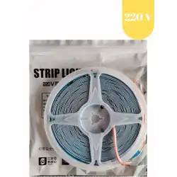 220 Volt 8 mm 2835 SMD 3000 K Günışığı İç Mekan 120 Ledli 10 Metre Şerit Led