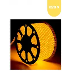 220 Volt Sarı Amber 60 Ledli 3 Çipli Hortum Led 5 Metre Güç Kablosu Dahil