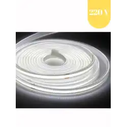 220V 288 Led 6000K Beyaz Işık Esnek Hortum COB LED IP67 Dış Mekan 5 Metre Güç Kablosu Dahil