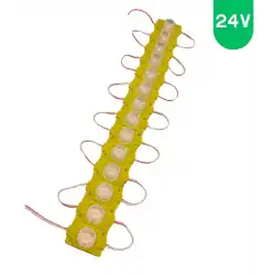 24 Volt 1.5 Watt Tek Lensli Sarı - Amber 3030 Led Modül IP65 10 Adet Modül