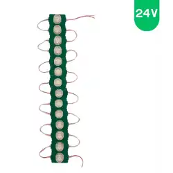 24 Volt 1.5 Watt Tek Lensli Yeşil 3030 Led Modül IP65 10 Adet Modül