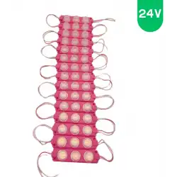 24 Volt 3 Watt 3 Lensli Pembe 3030 SMD Led Modül IP65 10 Adet Modül