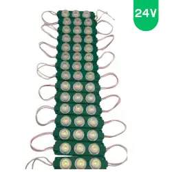 24 Volt 3 Watt 3 Lensli Yeşil 3030 SMD Led Modül IP65 10 Adet Modül
